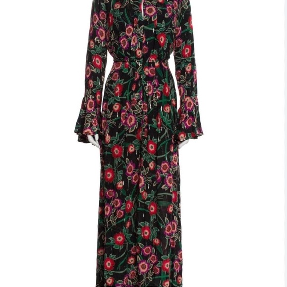 Misa Los Angeles Open Back Floral Maxi Dress NWT SMALL - Picture 2 of 7